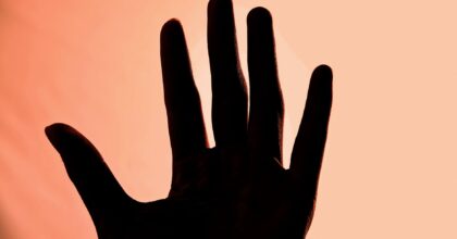 silhouette of left human hand