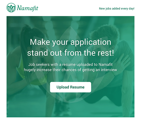 upload your yoga, fitness, dance teacher resume to namafit