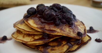 Guilt-Free Blueberry Banana Protein Pancakes