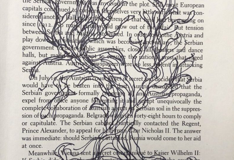 joshua tree drawn inside of a book