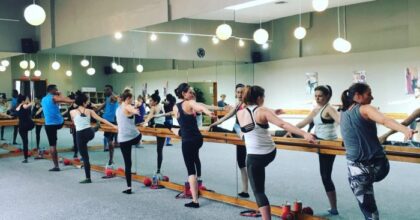 people in barre class in Hollywood