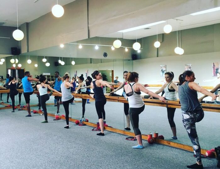 people in barre class in Hollywood