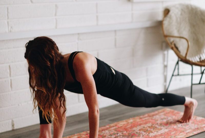 yoga student in low lunge