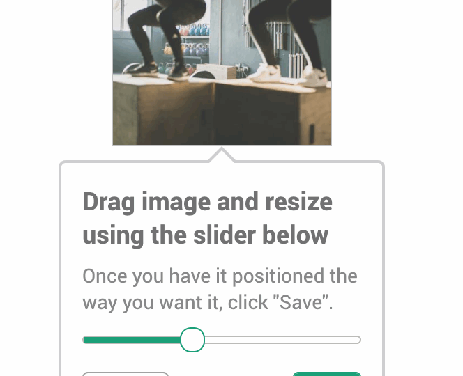 drag image and resize using the slider