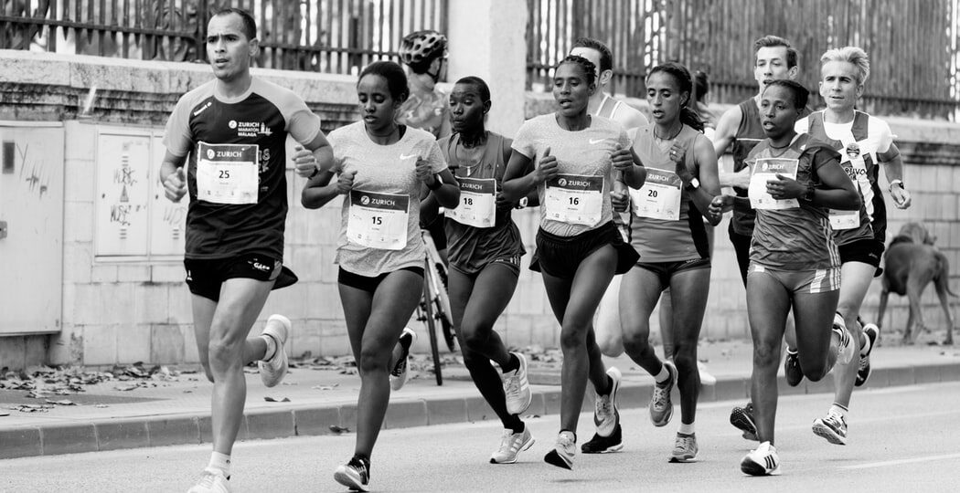 people running on the road