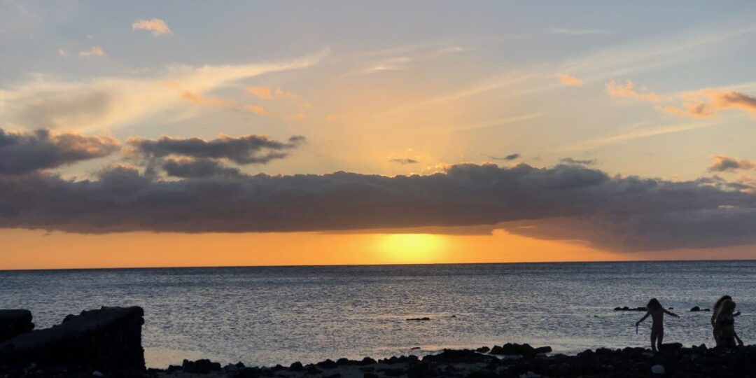 sunset on Hawaii beach