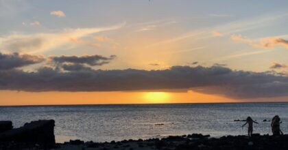 sunset on Hawaii beach